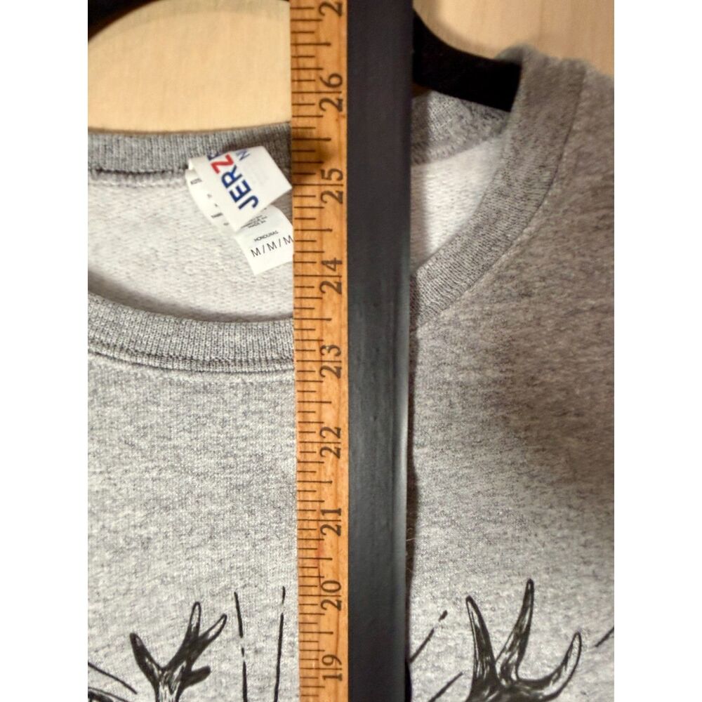 New Jerzees Heather Gray Jackalope Desert Cactus Graphic Sweatshirt M - Picture 4 of 7